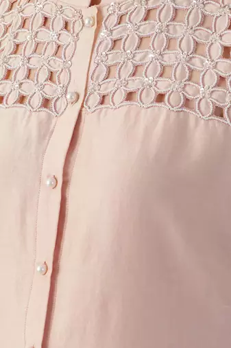 Pink embroidered shirt  with pants