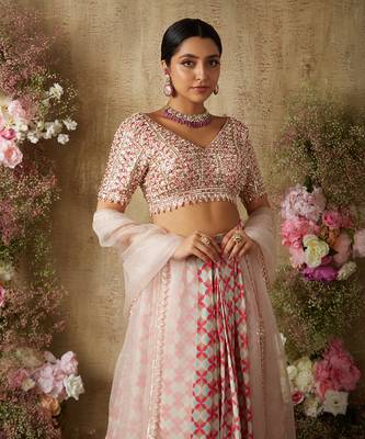 Pop Pink Printed Lehenga Set 2