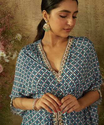 Turkish blue kaftan set 2