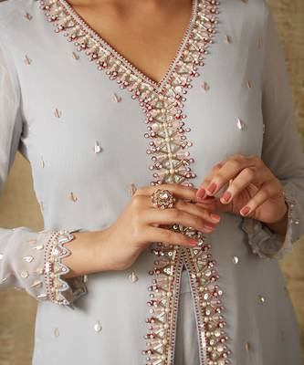 Light grey kurta set 3