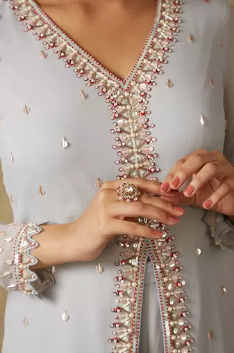 Light grey kurta set