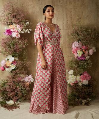 Pop pink gharara set 1