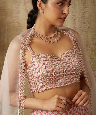 Pop pink bustier and gharara set 2