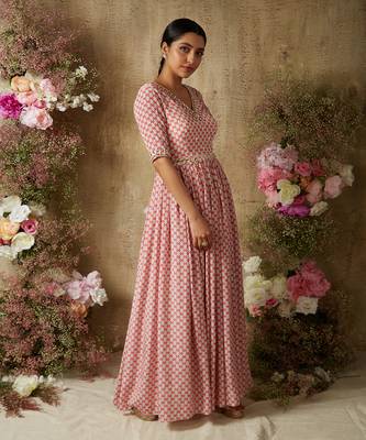 Pop pink anarkali 1