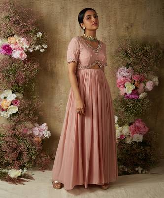 Blush pink anarkali 1