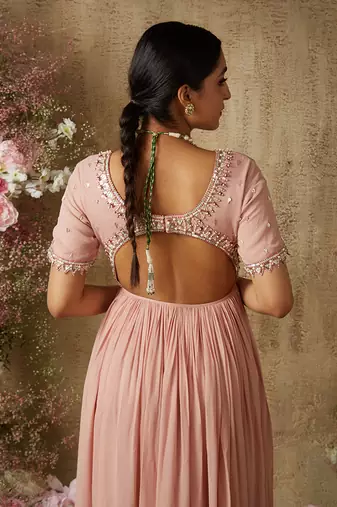Blush pink anarkali