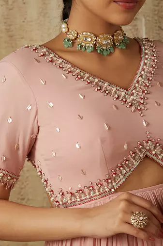 Blush pink anarkali