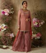 Rust red gharara set