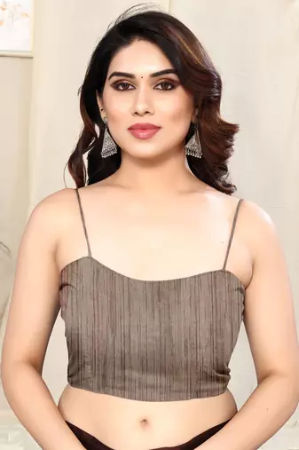 Grey Chiffon Leaf Print /Floral Ikkat Print  Saree With Unstitched Blouse Piece