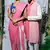 Matching Combo Couple Outfit With Pink Saree And Mens Kurta