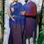 Matching Combo Couple Outfit With Blue Saree And Mens Kurta