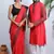 Matching Combo Couple Outfit With Red Saree And Mens Kurta