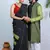 Matching Combo Couple Outfit With Black Saree And Mens Kurta