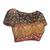 Brown chiffon animal floral print  saree with unstitched blouse piece