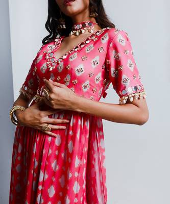 Fuchsia pink gharara set 2