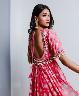 Fuchsia pink gharara set 3