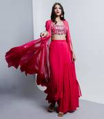 Fuchsia pink cape and gharara sets