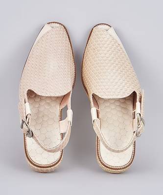 Off white leather slip on mules 1