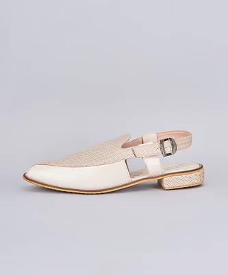 Off white leather slip on mules 2