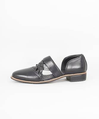 Black leather slip on mules 2
