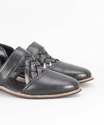 Black leather slip on mules 3