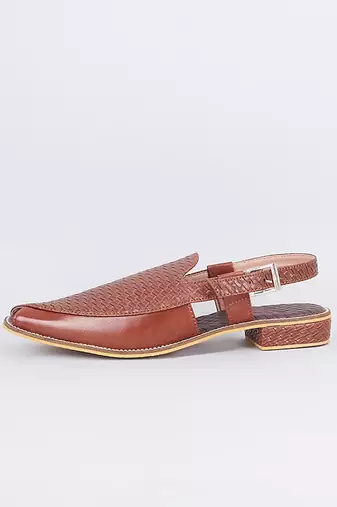 Tan brown leather slip on mules