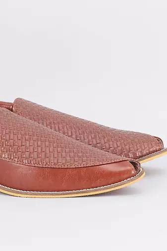 Tan brown leather slip on mules