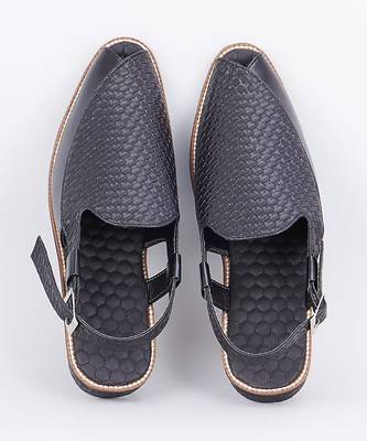 Black leather slip on mules 1