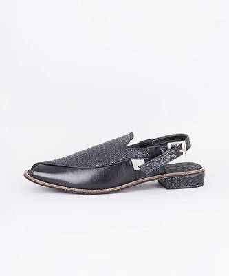 Black leather slip on mules 2