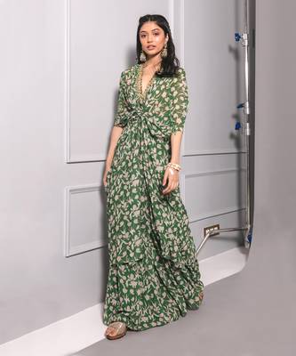 Green knoted kaftan set 2