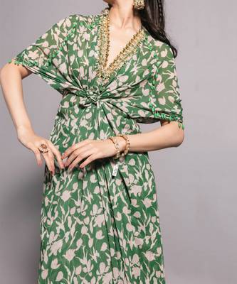 Green knoted kaftan set 3