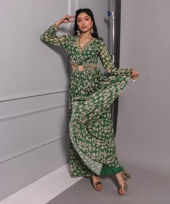 Green cut out anarkali 1