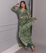 Green cut out anarkali