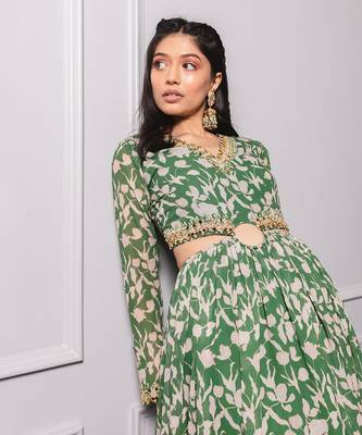 Green cut out anarkali 5