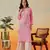 Hand Embroidered Pink Georgette Lucknowi Chikankari Indian Women Straight Kurta