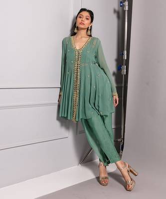 Aqua panel short kurta set 3