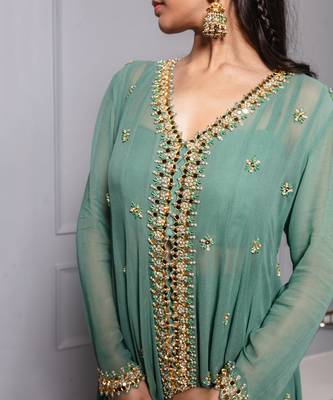 Aqua panel short kurta set 5