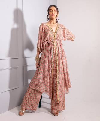Multicolour printed kaftan set 1