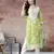 Hand Embroidered Green Cotton Lucknowi Indian Women Chikan Kurta