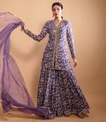 Purple printed sharara set