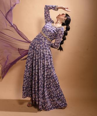 Purple printed anarklai  set 2