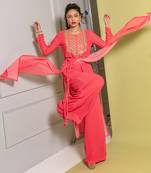 Pink printed kurta set