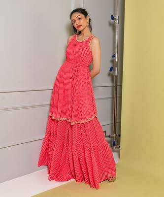 Pink printed gharara set 3