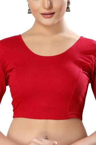 Non - Padded Cotton Lycra Round Neck Blouse