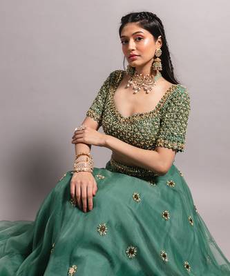 Aqua Lehenga set 4