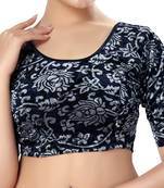 Non - Padded Velvet Round Neck Blouse