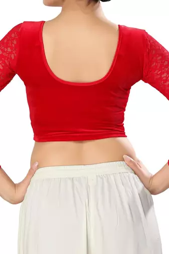 Non - Padded Cotton Lycra Round Neck Blouse