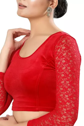 Non - Padded Cotton Lycra Round Neck Blouse