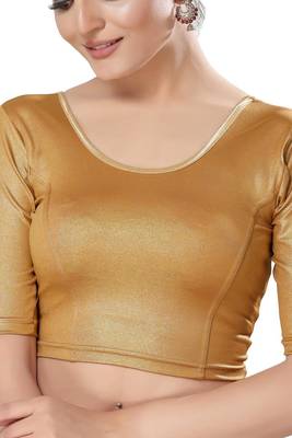 Non - Padded Shimmer Round Neck Blouse 1