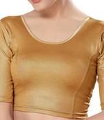 Non - Padded Shimmer Round Neck Blouse